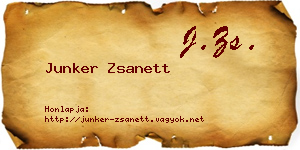 Junker Zsanett névjegykártya